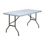 0847254013338 - 30 W BLOW MOLDED PLASTIC FOLDING TABLE IN GRANITE WHITE - SIZE: 30 W X 60 D, QUANTITY: SET OF 15