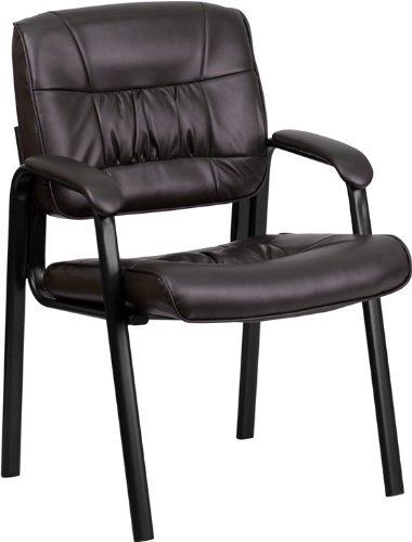0847254022446 - FLASH FURNITURE LEATHER GUEST CHAIR - BROWN