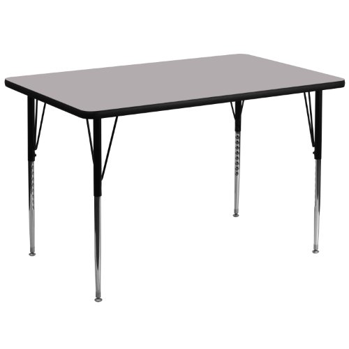 0847254022996 - FLASH FURNITURE XU-A2448-REC-GY-T-A-GG 24 RECTANGULAR ACTIVITY TABLE WITH GREY T