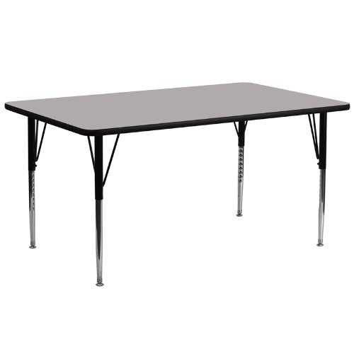 0847254023634 - FLASH FURNITURE XU-A3072-REC-GY-H-A-GGRECTANGULAR ACTIVITY TABLE WITH HIGH PRESSURE GREY LAMINATE TOP/STANDARD HEIGHT ADJUSTABLE LEGS