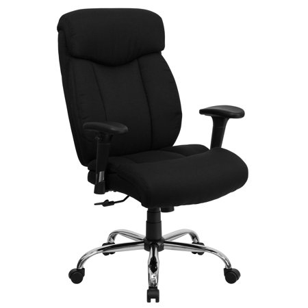0847254033121 - FLASH FURNITURE GO-1235-BK-FAB-A-GG HERCULES SERIES 350-POUND BIG AND TALL BLACK FABRIC OFFICE CHAIR WITH ARMS