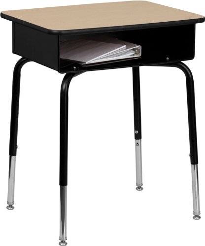 0847254075114 - FLASH FURNITURE FD-DESK-GG STUDENT DESK WITH OPEN FRONT METAL BOOK BOX