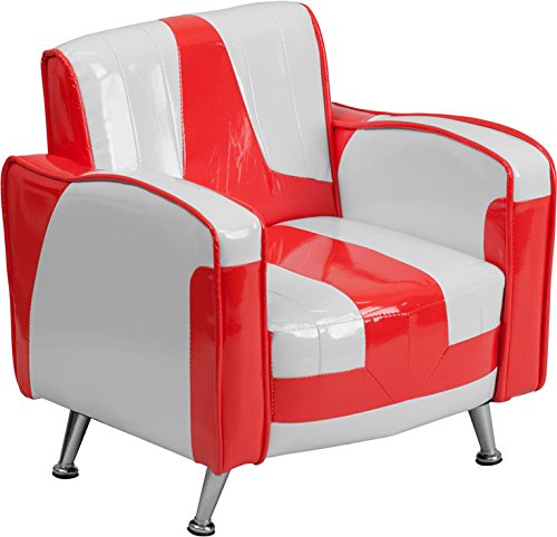 0847254076654 - KIDS RED AND WHITE CHAIR