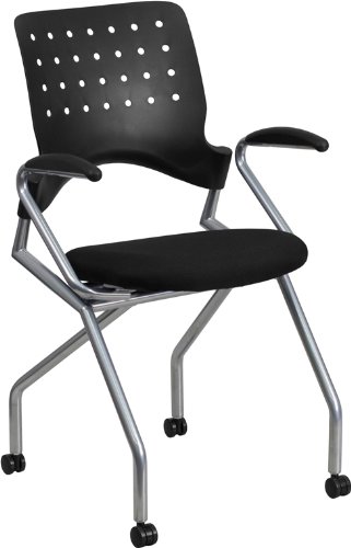 0847254076722 - GALAXY MOBILE NESTING CHAIR WITH ARMS AND BLACK FABRIC SEAT