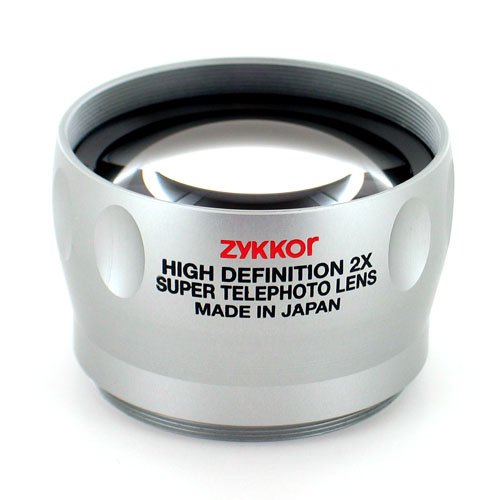 0847295005071 - ZYKKOR 2X HD PLATINUM PRO SUPER TELEPHOTO 52MM/58MM LENS - SILVER - MADE IN JAPAN