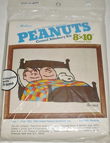 0847361070057 - PEANUTS SNOOPY CREWEL STITCHERY KIT WITH FRAME - SNOOPY, LINUS, CHARLIE BROWN