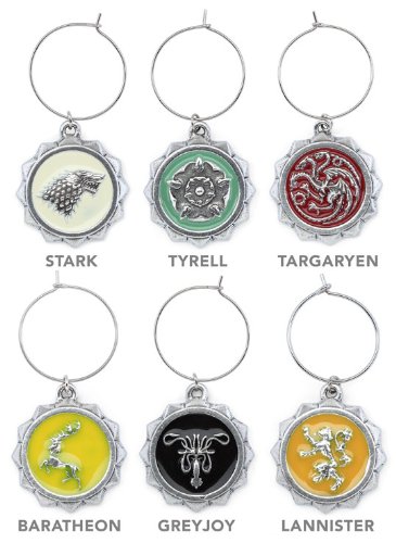 0847509002216 - GAME OF THRONES HOUSE SIGIL WINE CHARMS