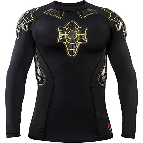 0847631047604 - G-FORM PRO-X LONG SLEEVE THERMAL COMPRESSION SHIRT, BLACK/YELLOW, SMALL