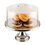 0847808002344 - STAINLESS STEEL CAKE STAND WITH PLASTIC COVER