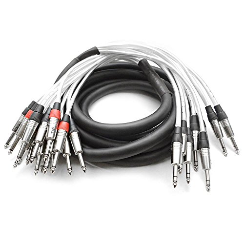 0847861002053 - SEISMIC AUDIO - SAST-8-16-15 - 8 CHANNEL 1/4 TRS INSERT SNAKE CABLE TO 16 1/4 TS - 15 FEET