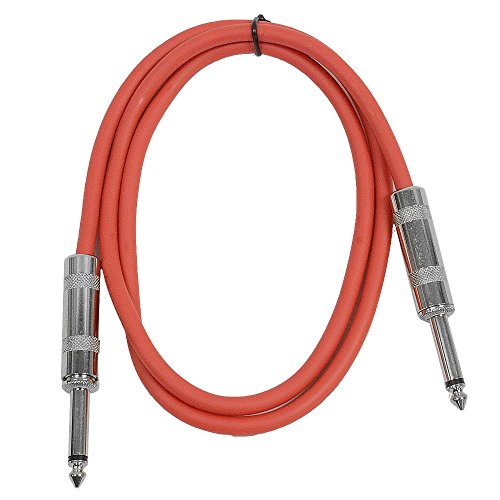 0847861004958 - SEISMIC AUDIO - SASTSX-3 - 3 FOOT TS 1/4 GUITAR, INSTRUMENT, OR PATCH CABLE RED