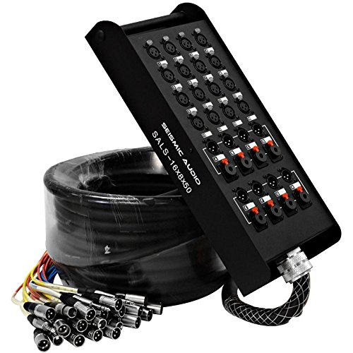 0847861006730 - SEISMIC AUDIO - SALS-16X8X50 - 16 CHANNEL 50' PRO STAGE XLR SNAKE CABLE (XLR & 1/4 TRS RETURNS) FOR RECORDING, STAGE, STUDIO USE