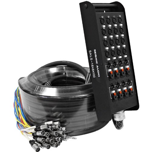 0847861006747 - SEISMIC AUDIO - SALS-16X8X100 - 16 CHANNEL 100' PRO STAGE XLR SNAKE CABLE (XLR & 1/4 TRS RETURNS) FOR RECORDING, STAGE, STUDIO USE