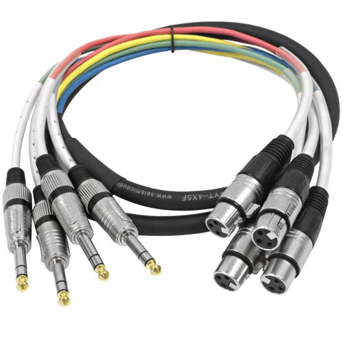 0847861017972 - SEISMIC AUDIO - SAXT-4X5F - 4 CHANNEL 1/4 TRS TO XLR FEMALE SNAKE CABLE - 5 FEET LONG - SERVICEABLE ENDS - PRO AUDIO EFFECTS SNAKE FOR LIVE LIVE, RECORDING, STUDIOS, AND GIGS - PATCH, AMP, MIXER, AUDIO INTERFACE 5'