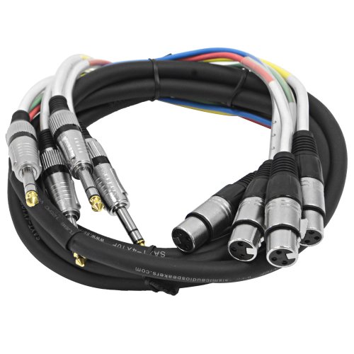 0847861017996 - SEISMIC AUDIO - SAXT-4X10F - 4 CHANNEL 1/4 TRS TO XLR FEMALE SNAKE CABLE - 10 FEET LONG - SERVICEABLE ENDS - PRO AUDIO EFFECTS SNAKE FOR LIVE LIVE, RECORDING, STUDIOS, AND GIGS - PATCH, AMP, MIXER, AUDIO INTERFACE 10'