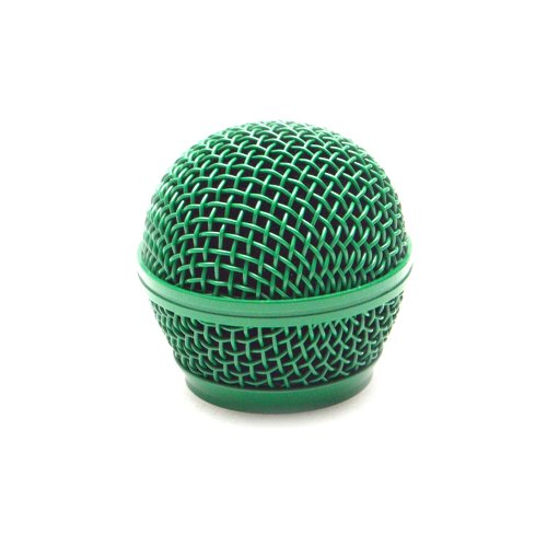 0847861018429 - SEISMIC AUDIO SA-M30GRILLE-GREEN REPLACEMENT GREEN STEEL MESH MICROPHONE GRILL HEAD FOR SHURE SM58, SHURE SV100