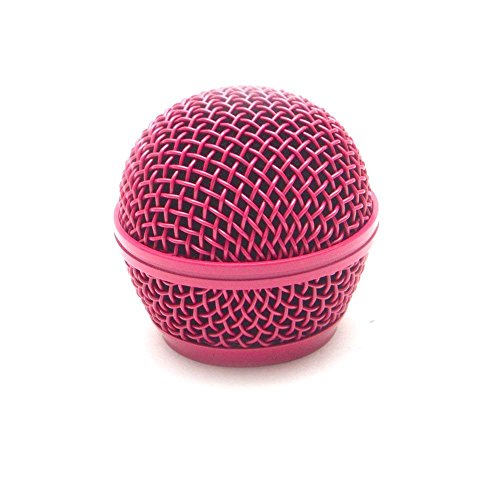 0847861018481 - SEISMIC AUDIO - SA-M30GRILLE-PINK - REPLACEMENT PINK STEEL MESH MICROPHONE GRILL