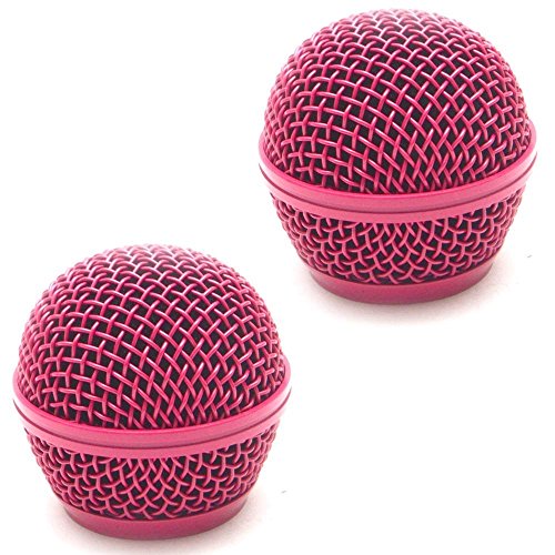 0847861018498 - SEISMIC AUDIO - SA-M30GRILLE-PINK-2PACK - 2 PACK OF REPLACEMENT PINK STEEL MESH MICROPHONE GRILL HEADS - COMPATIBLE WITH SA-M30, SHURE SM58, SHURE SV100 AND SIMILAR
