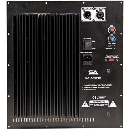 0847861034702 - SEISMIC AUDIO - SA-APEF01 - 800 WATT PLATE AMPLIFIER FOR PA/DJ SUBWOOFER CABINETS - CLASS AB SUB REPLACEMENT AMP