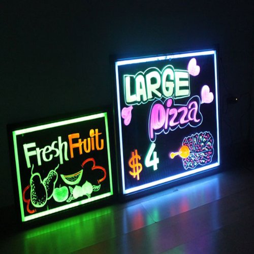 0847977033149 - AGPTEK® 16X12 FLASHING ILLUMINATED ERASABLE NEON LED MESSAGE WRITING BOARD MENU SIGN (7 COLORS OF RGB 28 FLASHING-MODE REMOTE CONTROL + METAL CHAIN FOR HANGING UP + WASHABLE ERASER CLOTH) WITH 10 PCS HIGHLIGHTER FLUORESCENT LIQUID CHALK MARKER PEN