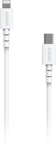 0848061022391 - ANKER - POWERLINE 3 LIGHTNING-TO-USB TYPE C CHARGE-AND-SYNC CABLE - WHITE