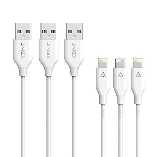 0848061066982 - ANKER POWERLINE LIGHTNING (3FT) APPLE MFI CERTIFIED - ONE OF THE WORLD'S FASTEST, MOST DURABLE LIGHTNING CABLES FOR IPHONE 6S/6S PLUS/6/6 PLUS/5S/5, IPAD MINI/4/3/2, IPAD PRO AIR 2