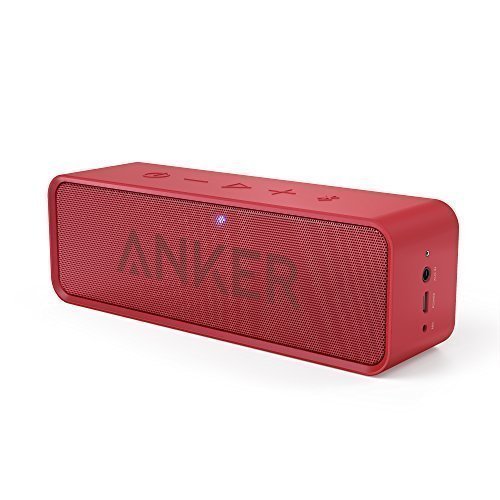 0848061070798 - ANKER SOUNDCORE BLUETOOTH SPEAKER WITH 24-HOUR PLAYTIME, 66-FOOT BLUETOOTH RANGE & BUILT-IN MIC, DUAL-DRIVER PORTABLE WIRELESS SPEAKER WITH LOW HARMONIC DISTORTION AND SUPERIOR SOUND - RED