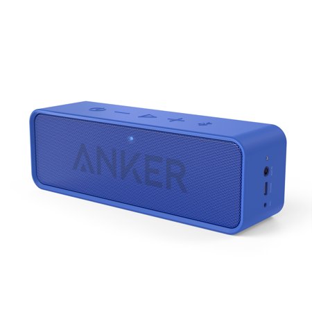 0848061070828 - ANKER SOUNDCORE BLUETOOTH SPEAKER WITH 24-HOUR PLAYTIME, 66-FOOT BLUETOOTH RANGE & BUILT-IN MIC, DUAL-DRIVER PORTABLE WIRELESS SPEAKER WITH LOW HARMONIC DISTORTION AND SUPERIOR SOUND - BLUE