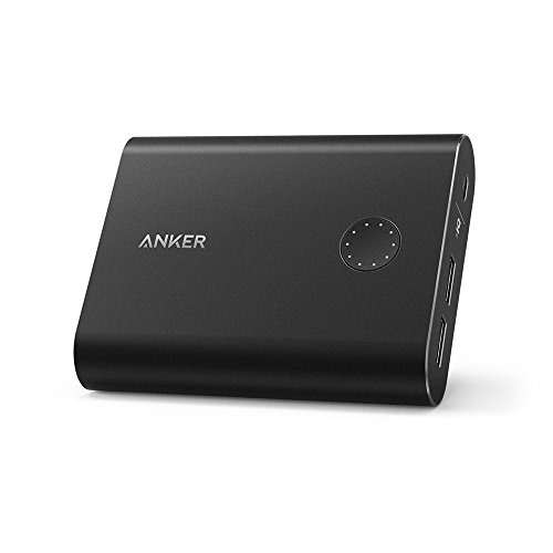 0848061072167 - ANKER POWERCORE+ 13400 PREMIUM PORTABLE CHARGER (RECHARGES 2X FASTER, ALUMINUM SHELL, LEADING 4.8A OUTPUT EXTERNAL BATTERY POWER BANK) WITH HIGH QUALITY PANASONIC BATTERY CELLS (BLACK)