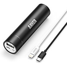 0848061075984 - ANKER 2ND GEN ASTRO MINI 3350MAH PORTABLE CHARGER EXTERNAL BATTERY POWER BANK WITH POWERIQ TECHNOLOGY (BLACK) + 3FT / 0.9M LIGHTNING CABLE (WHITE)