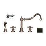 0848130015378 - ALFI TRADE WHKLV3-4400-ORB 10.50 IN. VINTAGE III WIDESPREAD FAUCET WITH LONG TRADITIONAL SWIVEL SPOUT&#44; LEVER HANDLES AND SOLID BRASS SIDE SPRAY- OIL RUBBED BRONZE