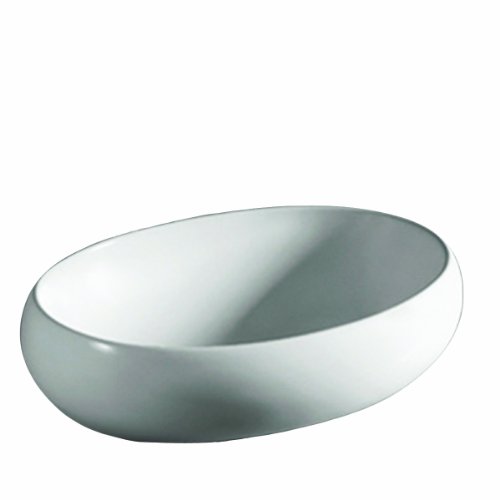 0848130018249 - WHITEHAUS WHKN1091-WH ISABELLA 23-1/4-INCH OVAL ABOVE COUNTER LAVATORY BASIN WITH CENTER DRAIN AND NO OVERFLOW, WHITE