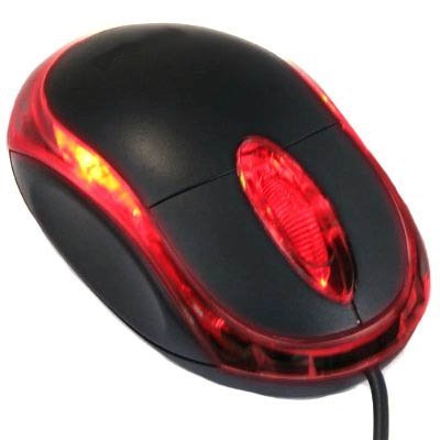 0848285085004 - BLACK 3-BUTTON 3D USB 800 DPI OPTICAL SCROLL MICE MOUSE W/ RED LEDS FOR NOTEBOOK LAPTOP DESKTOP