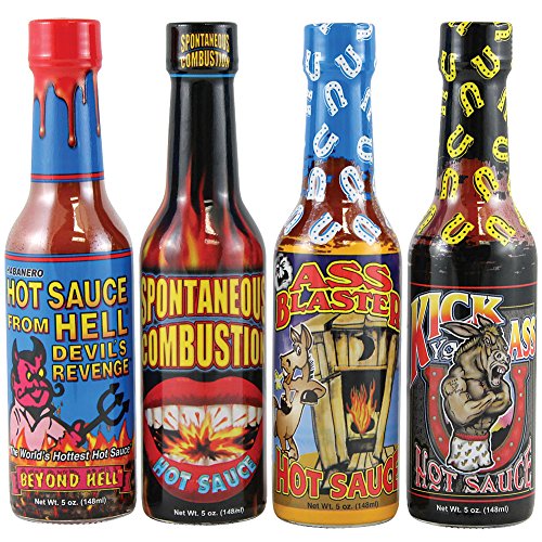 EXTREME HEAT HOT SAUCE SET OF 4 - HABANARO PEPPER SPICE LOVER CONDIMENTS -  GTIN/EAN/UPC 848296067082 - Product Details - Cosmos