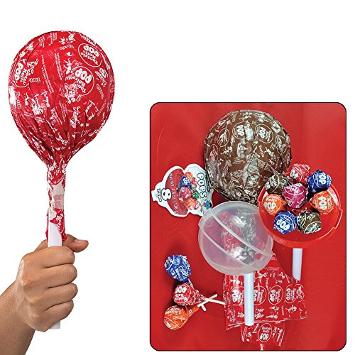 0848296075025 - (SET OF 2) GIANT TOOTSIE ROLL POP CONTAINER HOLDS 8 REG HARD CANDY LOLLIPOPS