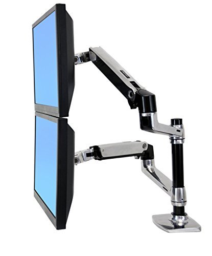 0848441026612 - HALTER DUAL LCD ADJUSTABLE MONITOR STAND, DUAL STACKING ARM, DESK CLAMP/GROMMET BASE- OPTIONAL USE FOR EITHER 2 LCDS OR LCD AND LAPTOP, HOLDS UP TO 32 LCD MONITORS