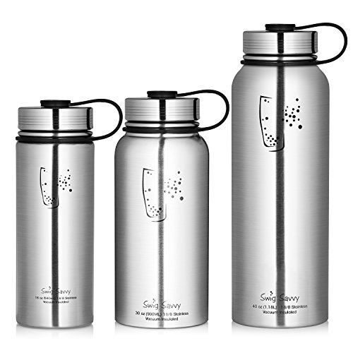 Swig Savvy Vacuum Insulated Stainless Steel Water Bottle with