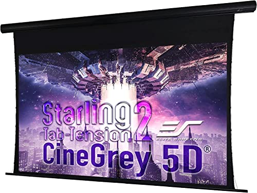 0848448028664 - ELITE SCREENS STARLING TAB-TENSION 2 CINEGREY 5D, 120 16:9, 8K 4K ULTRA HD READY CEILING AND AMBIENT LIGHT REJECTING ELECTRIC PROJECTOR SCREEN, CINEGREY 5D PROJECTION MATERIAL, STT120U2HD5-E12