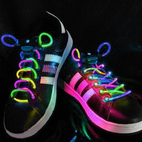 0848454047284 - AGPTEK MULTI-COLOR LED LIGHT UP WATERPROOF SHOELACES, 3 MODES (ON, STROBE & FLASHING) 2 FEET LONG, BATTERY POWERED, ONE PAIR