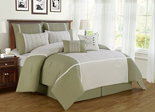 0848504009491 - ROYALTON BY ARTISTIC LINEN HOTEL COLLECTION 8-PIECE LUXURIOUS COMFORTER SET, KING, SAGE