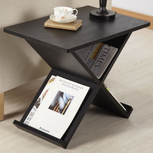 0848703045269 - END TABLES THIS CONTEMPORARY LIVING ROOM FURNITURE END TABLE IS A GREAT SPACE SAVER FOR SMALL AREAS AND CAN EVEN BE USED AS A NIGHTSTAND. ITS UNIQUE TRIANGLE DESIGN ALLOWS FOR NEWSPAPER & MAGAZINE STORAGE TO ELIMINATE CLUTTER. AMAZING FURNITURE DECOR