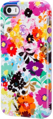 0848709009500 - SPECK PRODUCTS CANDYSHELL INKED CASE FOR IPHONE 5/5S - BOLD BLOSSOMS WHITE/REVOLUTION PURPLE