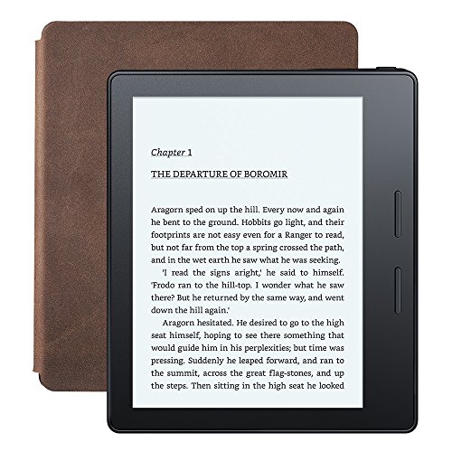0848719082920 - NEW - KINDLE OASIS E-READER WITH LEATHER CHARGING COVER - WALNUT, 6 HIGH-RESOLUTION DISPLAY (300 PPI), WI-FI - INCLUDES SPECIAL OFFERS