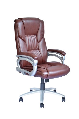 0848837002169 - NEW HIGH BACK EXECUTIVE LEATHER ERGONOMIC OFFICE CHAIR W/METAL BASE O15R