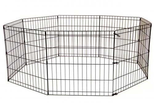 0848837003616 - BESTPET 8-PANEL TALL DOG PLAYPEN CRATE FENCE PET KENNEL PLAY PEN EXERCISE CAGE, 42-INCH, BLACK