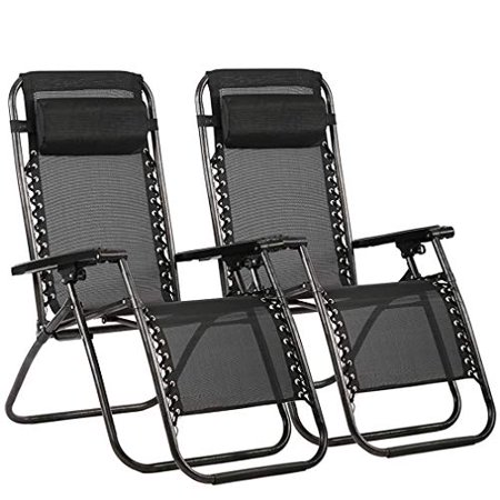 0848837004187 - ZERO GRAVITY CHAIRS CASE OF BLACK LOUNGE PATIO CHAIRS OUTDOOR YARD BEACH O62