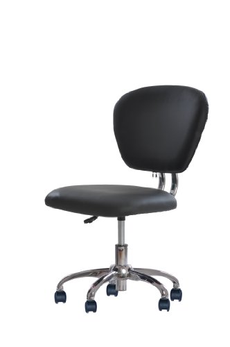 0848837004569 - NEW BLACK PU LEATHER MID-BACK MESH TASK CHAIR OFFICE DESK TASK CHAIR H20