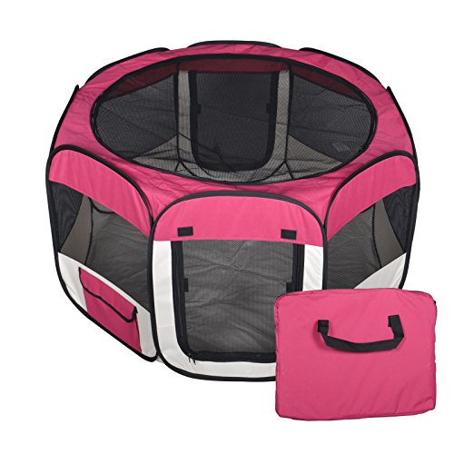 0848837004835 - NEW SMALL BURGUNDY PET DOG CAT TENT PLAYPEN EXERCISE PLAY PEN SOFT CRATE T08 BY BESTPET