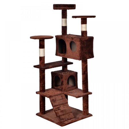 0848837006563 - BESTPET BROWN CAT TREE TOWER CONDO FURNITURE SCRATCH POST KITTY PET HOUSE
