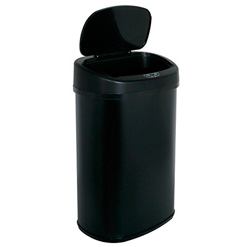 0848837007706 - NEW BLACK 13-GALLON TOUCH FREE SENSOR AUTOMATIC TOUCHLESS TRASH CAN KITCHEN OFFICE